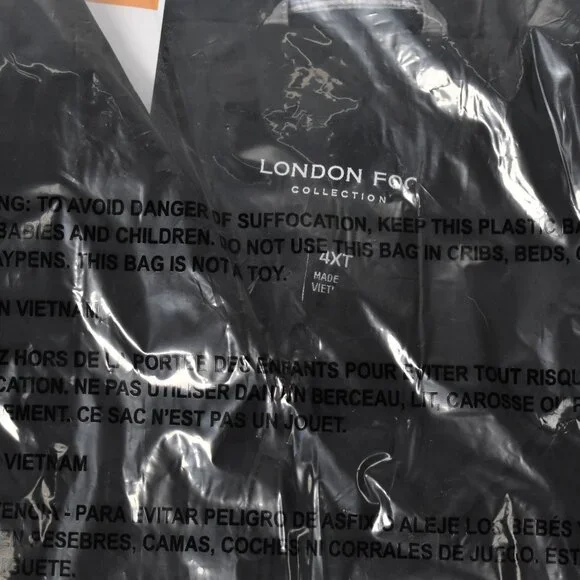 London Fog Auburn Golf Jacket Men 4XT Black Light Weight Zip Front Coat New - Picture 6 of 8